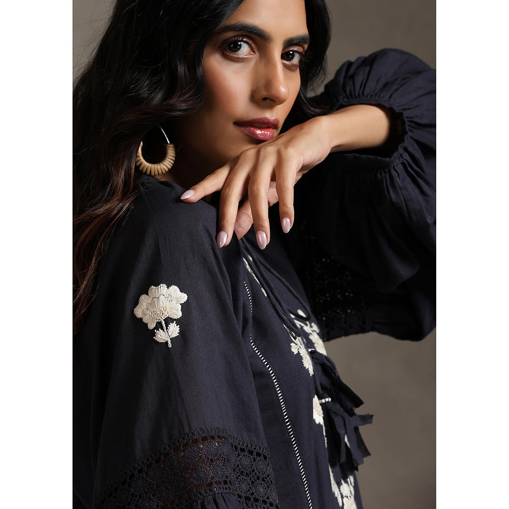 Raiman Star Peasant Embroidered Dress with Slip (Set of 2)