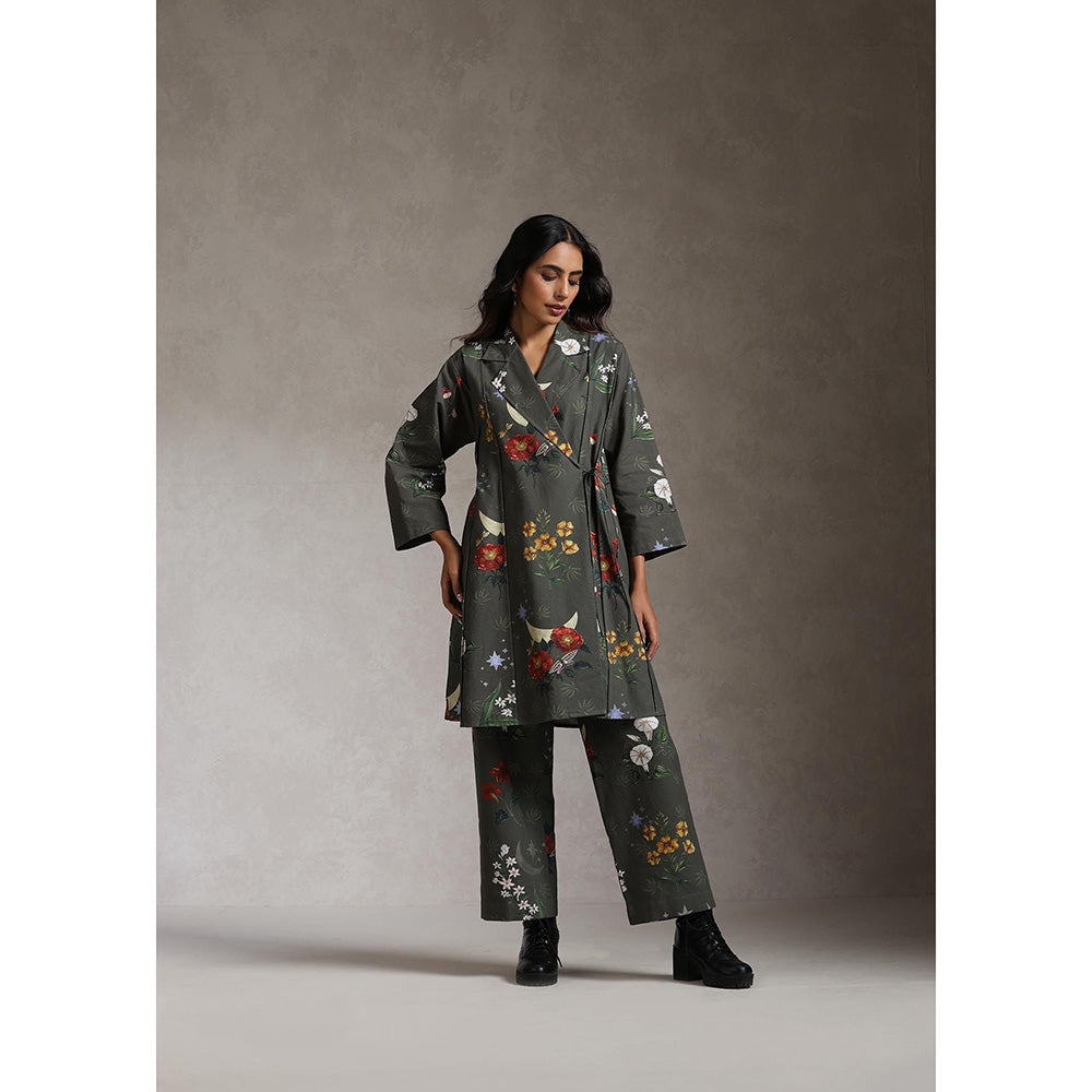 Raiman The Dreamweaver Floral Print Angarkha and Pant (Set of 2)