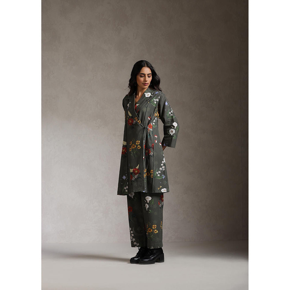 Raiman The Dreamweaver Floral Print Angarkha and Pant (Set of 2)