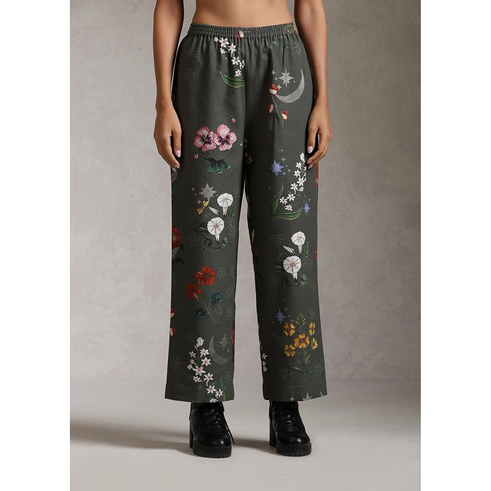 Raiman The Dreamweaver Floral Print Angarkha and Pant (Set of 2)