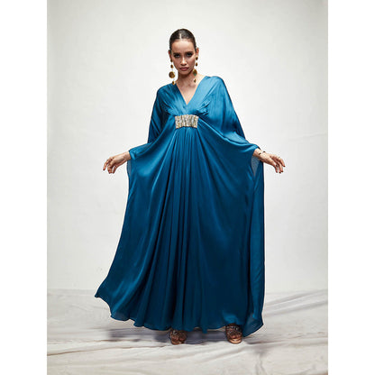 Ranian Persian Blue Silk Kaftan Dress