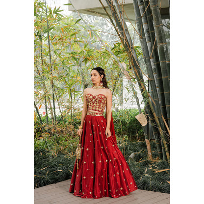 Rashika Sharma Aarzo Corset Lehenga, Corset and Dupatta (Set of 3)