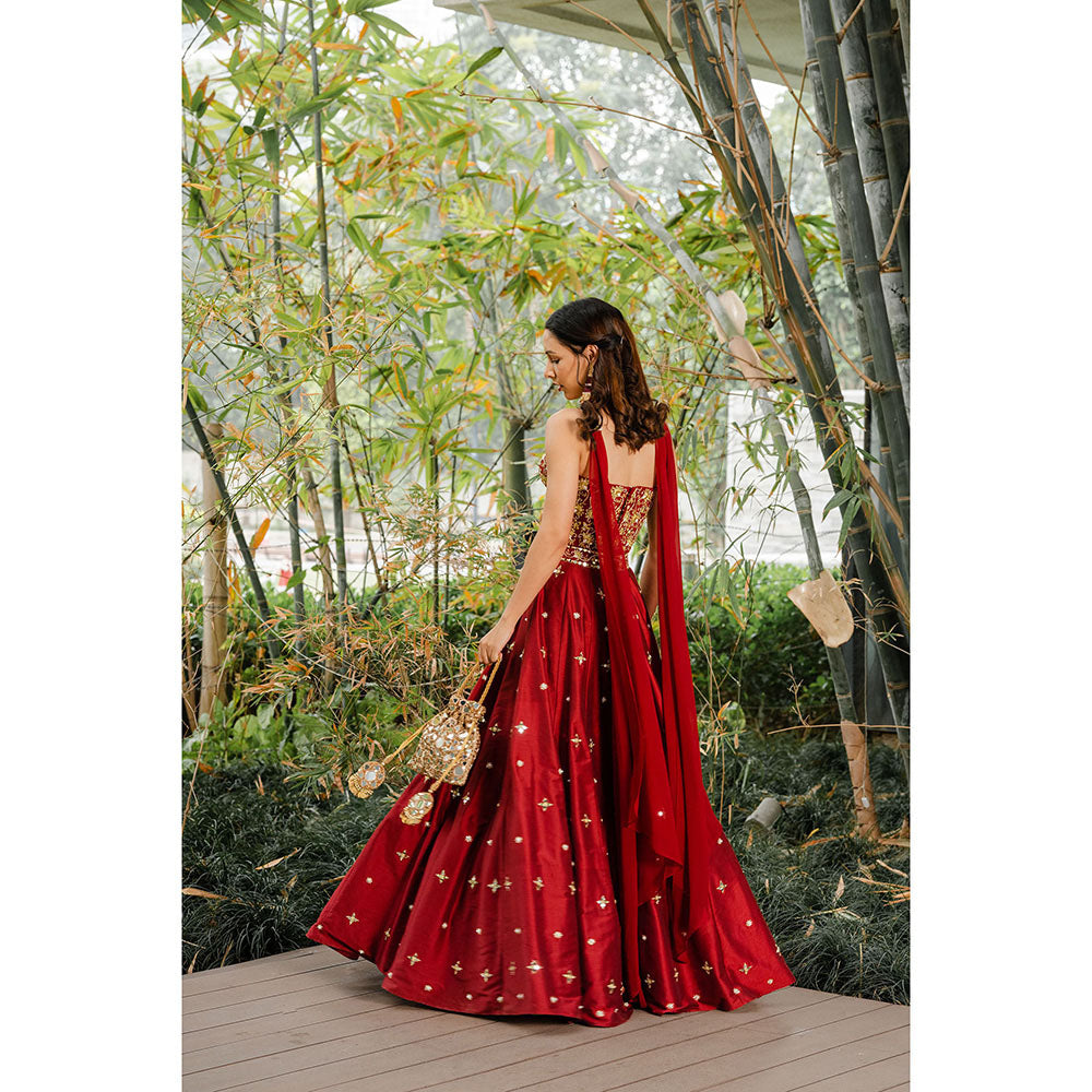 Rashika Sharma Aarzo Corset Lehenga, Corset and Dupatta (Set of 3)