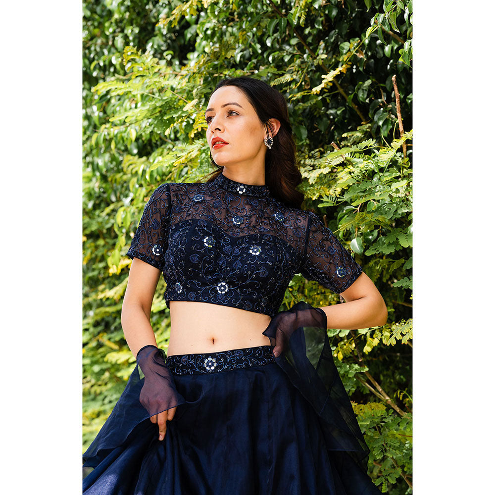 Rashika Sharma Maheem Organza Blouse and Lehenga with Dupatta (Set of 3)