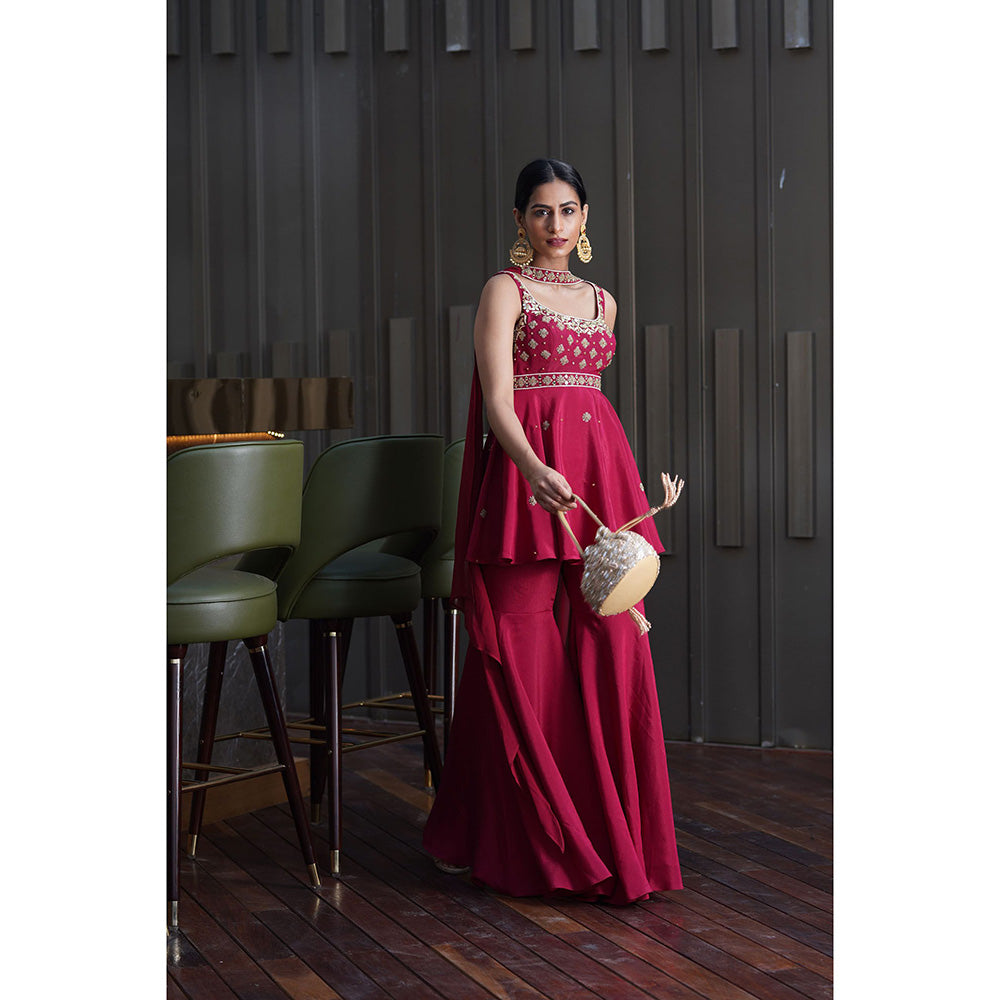 Rashika Sharma Aaisha Peplum Kurta and Sharara and Dupatta (Set of 3)