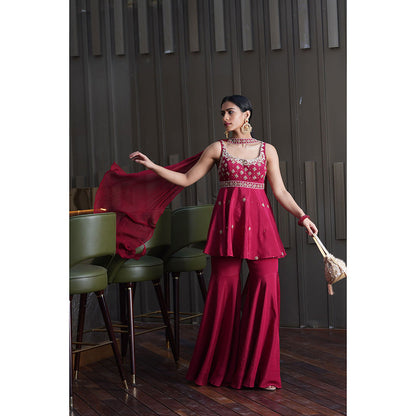 Rashika Sharma Aaisha Peplum Kurta and Sharara and Dupatta (Set of 3)