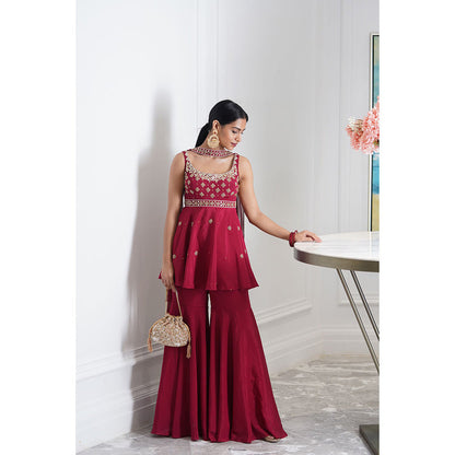 Rashika Sharma Aaisha Peplum Kurta and Sharara and Dupatta (Set of 3)