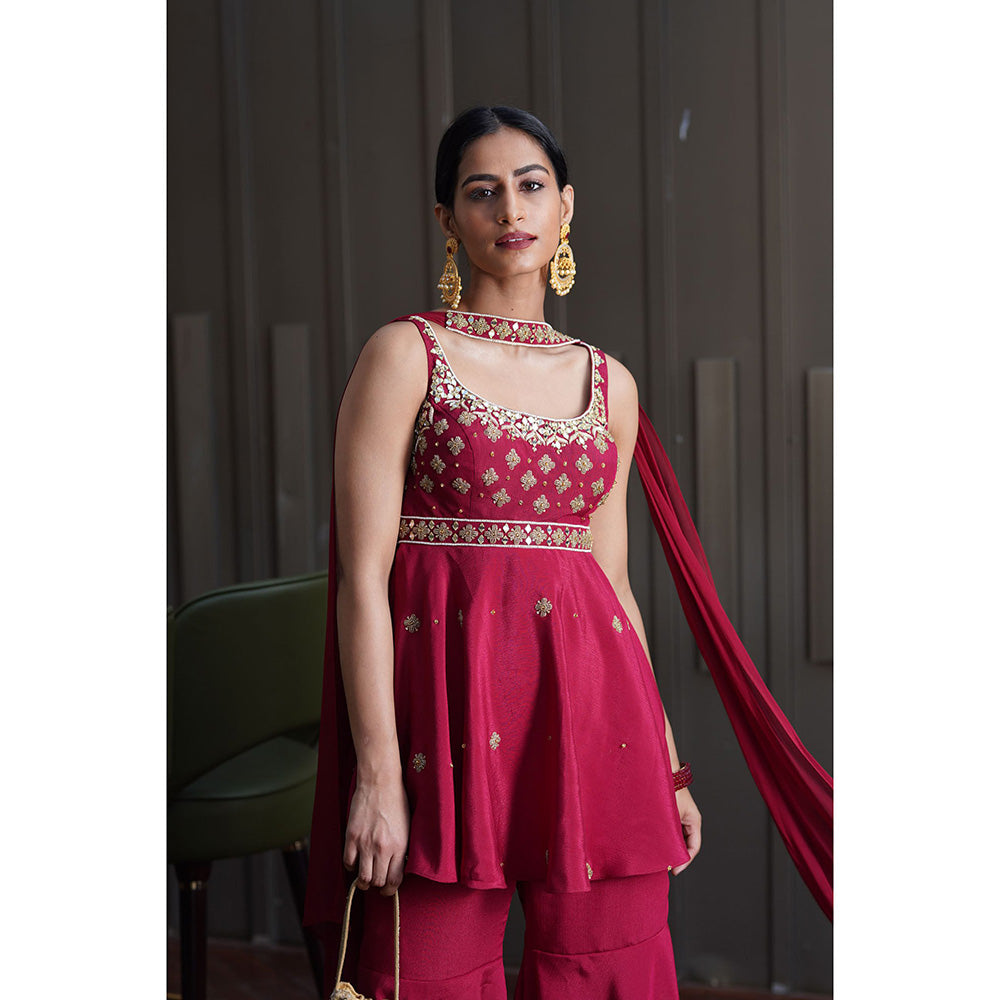 Rashika Sharma Aaisha Peplum Kurta and Sharara and Dupatta (Set of 3)