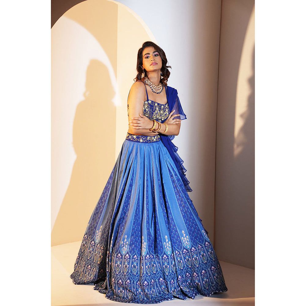 Rashika Sharma Trisha Blouse, Lehenga with Dupatta and Belt (Set of 4)