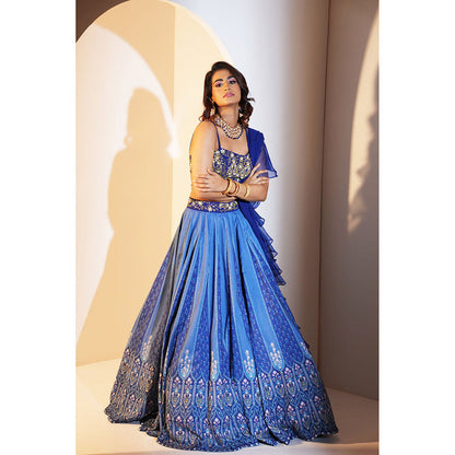 Rashika Sharma Trisha Blouse, Lehenga with Dupatta and Belt (Set of 4)