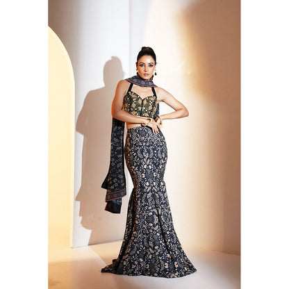 Rashika Sharma Serena Fishtail Blouse and Skirt with Dupatta (Set of 3)