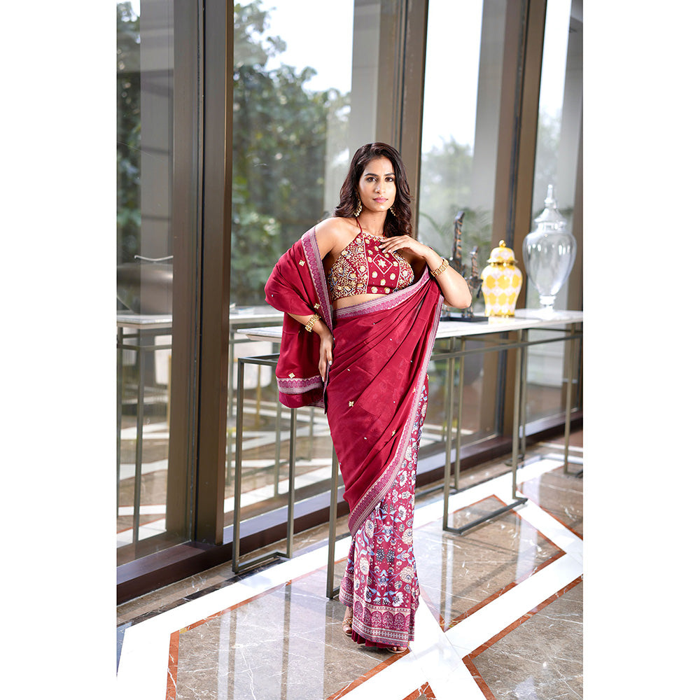 Rashika Sharma Maan Saree with Stitched Blouse with Stitched
