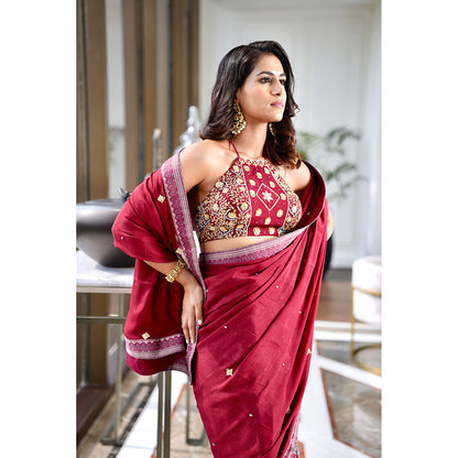 Rashika Sharma Maan Saree with Stitched Blouse with Stitched