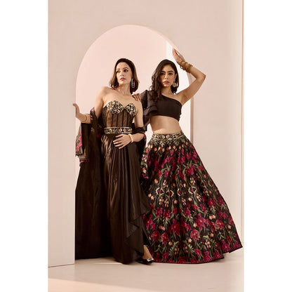 Rashika Sharma Brown Zor Jacket with Gown (Set of 2)