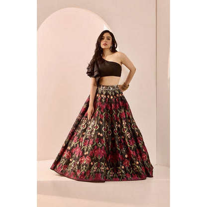Rashika Sharma Black Kayaa Lehenga with Blouse (Set of 2)