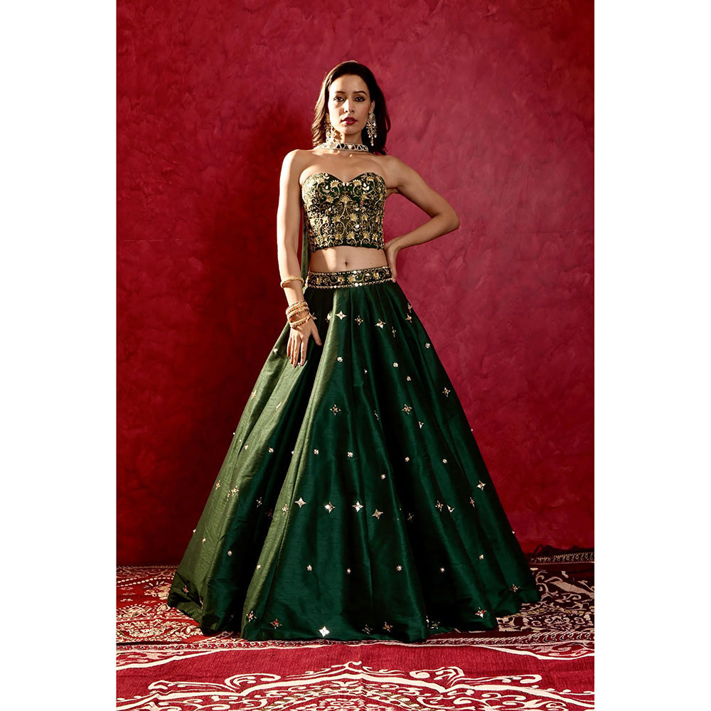 Rashika Sharma Green Aarzu Lehenga with Blouse and Dupatta (Set of 3)
