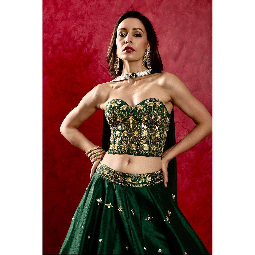 Rashika Sharma Green Aarzu Lehenga with Blouse and Dupatta (Set of 3)