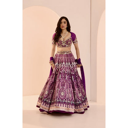 Rashika Sharma Purple Sitara Lehenga with Blouse and Dupatta (Set of 3)