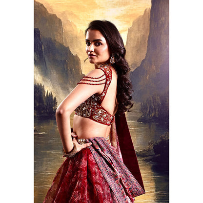 Rashika Sharma Red Khoob Lehenga with Blouse and Dupatta (Set of 3)