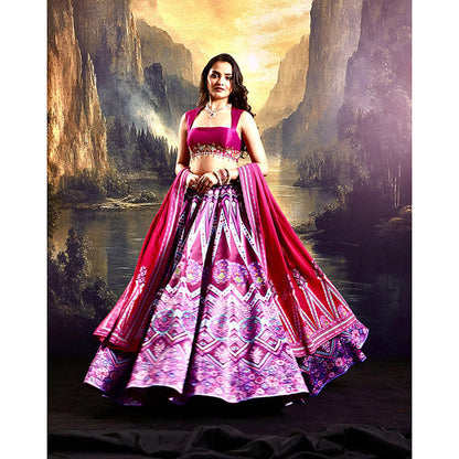 Rashika Sharma Pink Jamila Lehenga with Blouse and Dupatta (Set of 3)