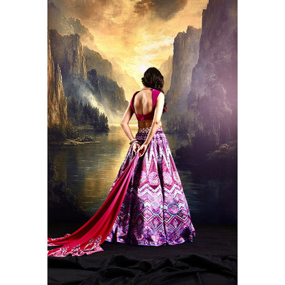 Rashika Sharma Pink Jamila Lehenga with Blouse and Dupatta (Set of 3)