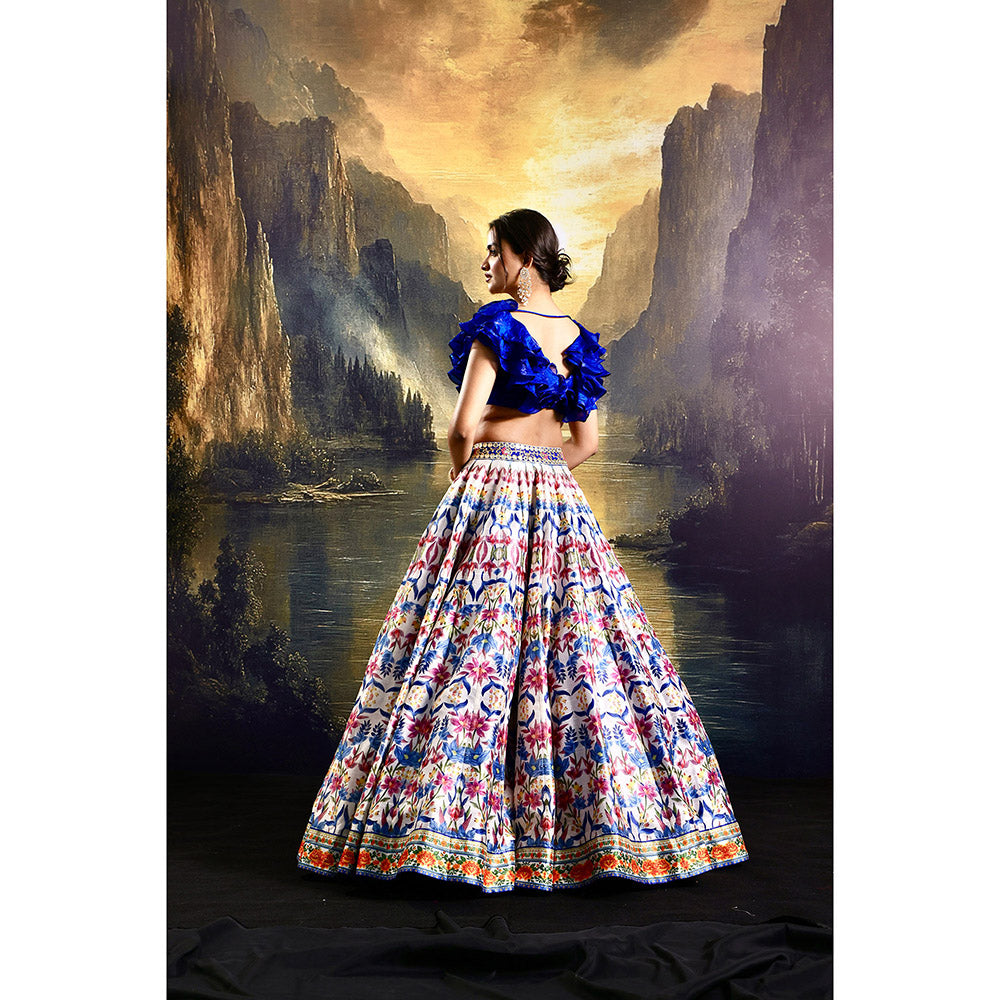 Rashika Sharma Blue Kayna Lehenga with Top (Set of 2)