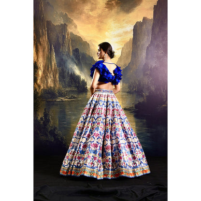 Rashika Sharma Blue Kayna Lehenga with Top (Set of 2)