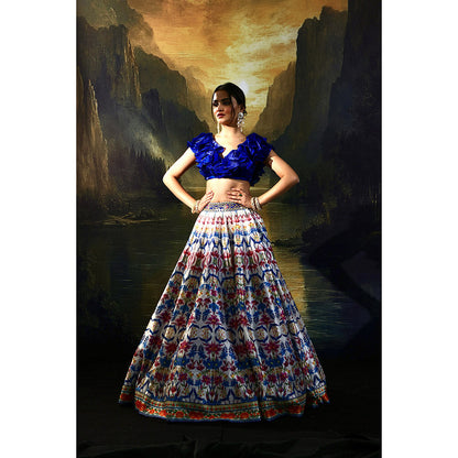 Rashika Sharma Blue Kayna Lehenga with Top (Set of 2)