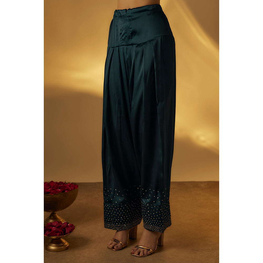 RAYASHA KHAN Teal Farshi Salwar with Kurti and Dupatta