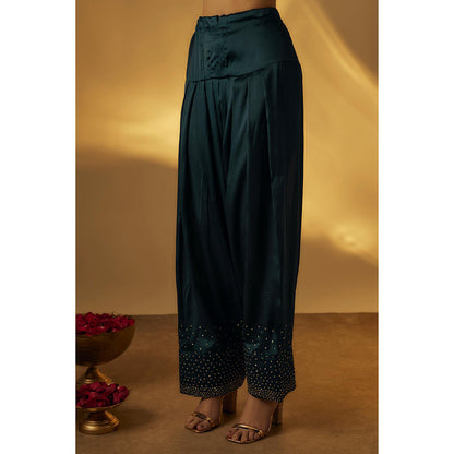 RAYASHA KHAN Teal Farshi Salwar with Kurti and Dupatta