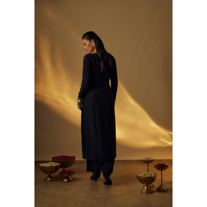 RAYASHA KHAN Black Kurta with Palazzo and Dupatta