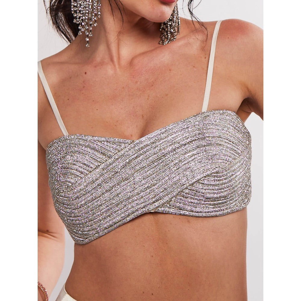 Realm By Vaishali Grey Elliana Rhinestone Embellished Bralette