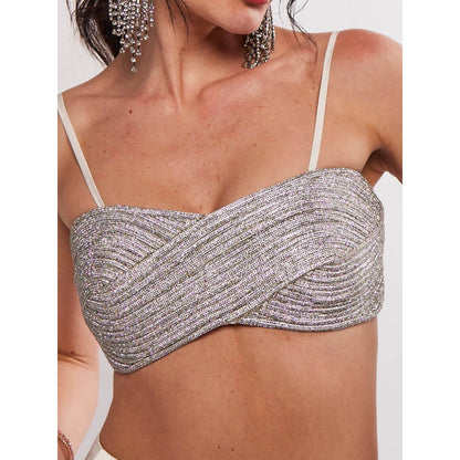 Realm By Vaishali Grey Elliana Rhinestone Embellished Bralette