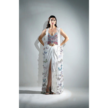 Realm By Vaishali Ariel 3D Sequin and Rhinestone Embellished Butterfly Cape