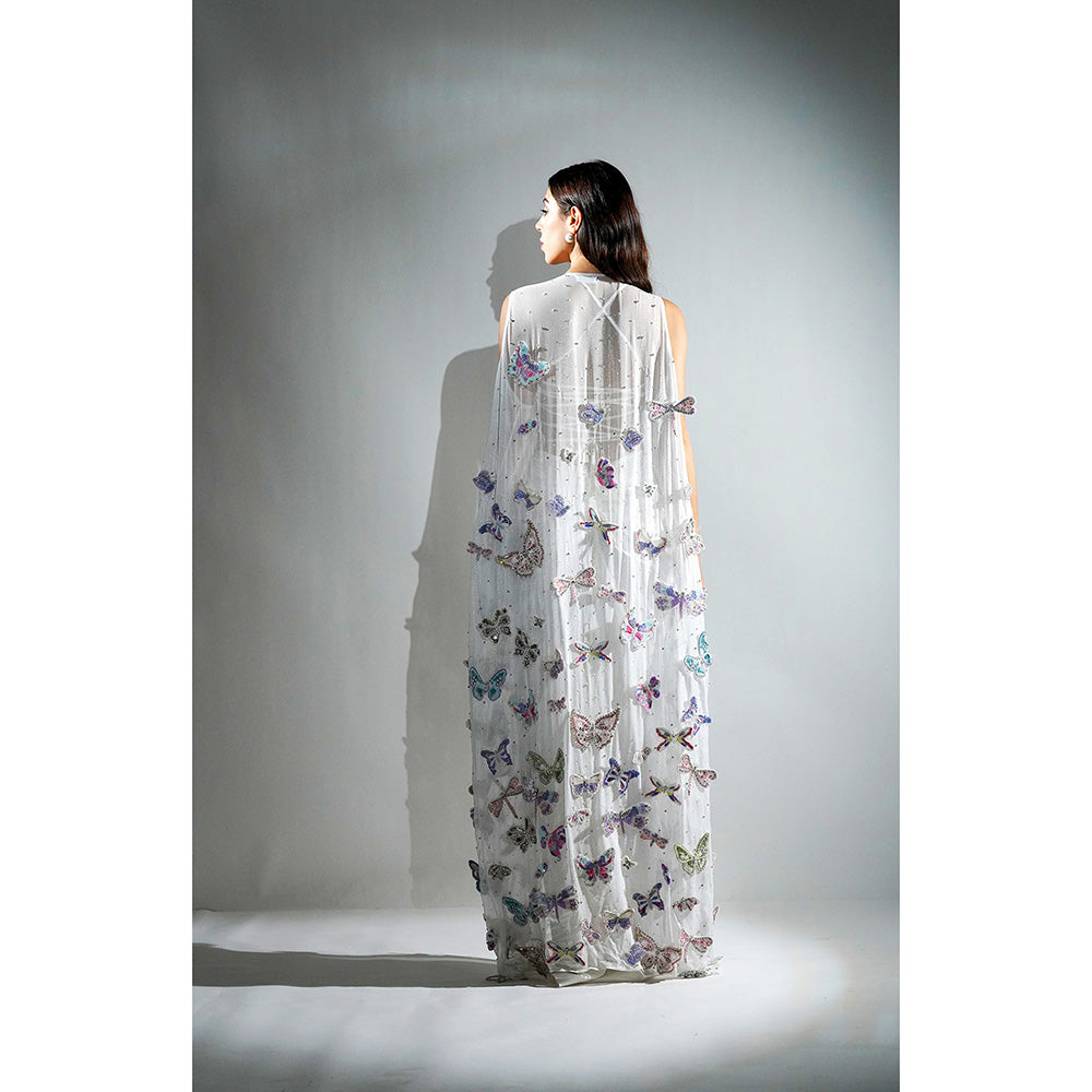 Realm By Vaishali Ariel 3D Sequin and Rhinestone Embellished Butterfly Cape