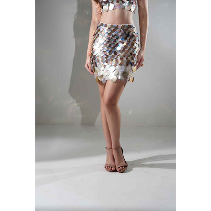 Realm By Vaishali Isla Multi-Color Sequin Mini Skirt