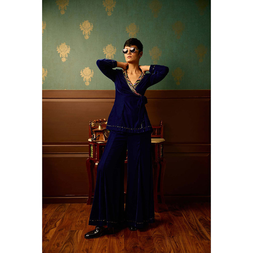 REETI ARNEJA Navy Blue Enigma Kurta with Pant (Set of 2)