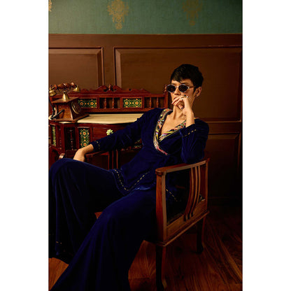 REETI ARNEJA Navy Blue Enigma Kurta with Pant (Set of 2)