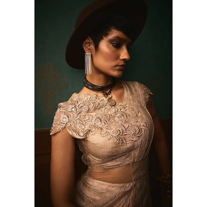 REETI ARNEJA Pink Mist Drape Gown