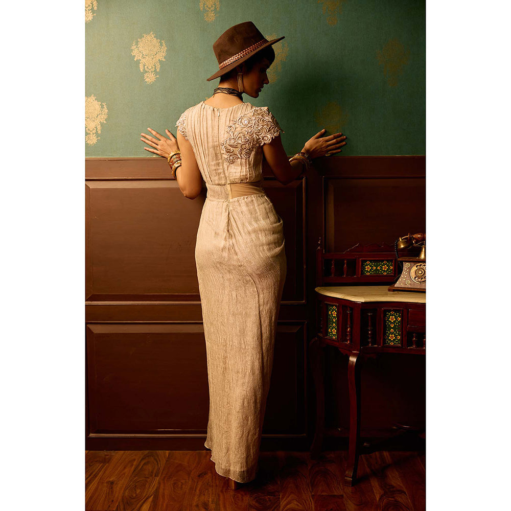 REETI ARNEJA Pink Mist Drape Gown