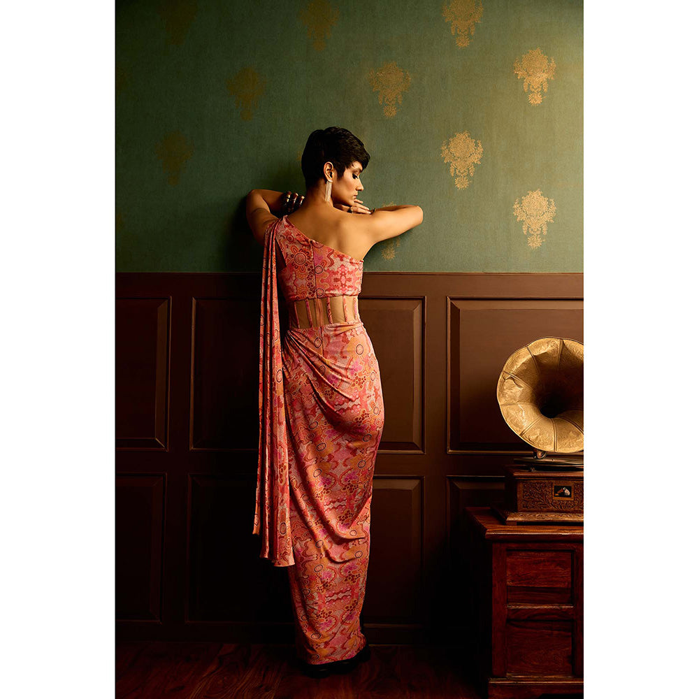 REETI ARNEJA Prism Pink Drape Gown