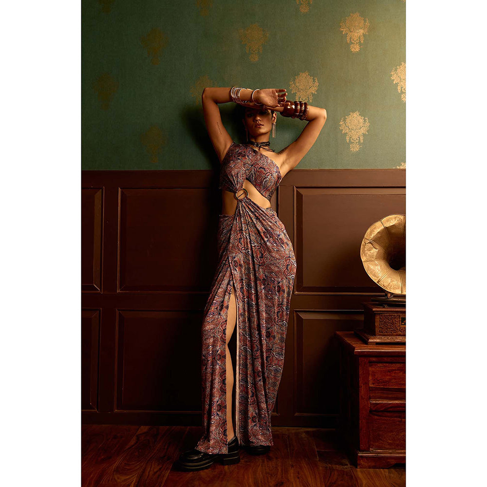 REETI ARNEJA Multi-Colour Prism Drape Gown