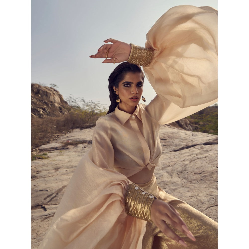 RENASCI Women Organza Exaggerated Shirt