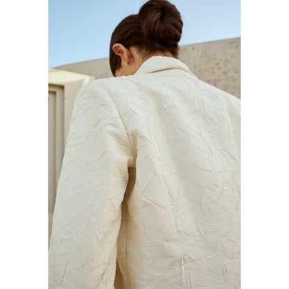 RENASCI Off White Self Design Oblique Blazer
