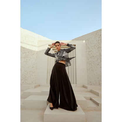 RENASCI Black Printed Stria Shirt