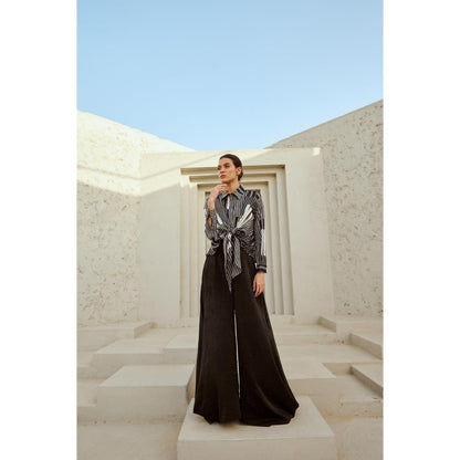 RENASCI Black Printed Stria Shirt