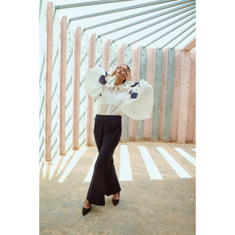 RENASCI White Embroidered Magnolia Shirt