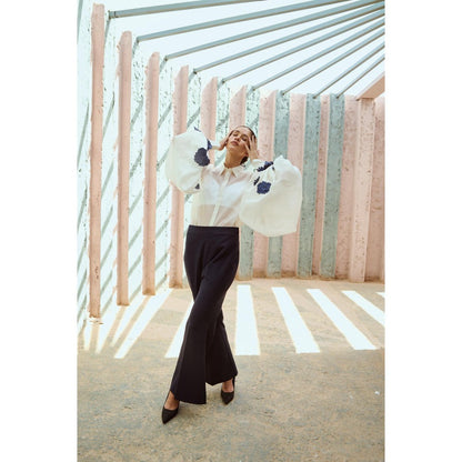 RENASCI White Embroidered Magnolia Shirt