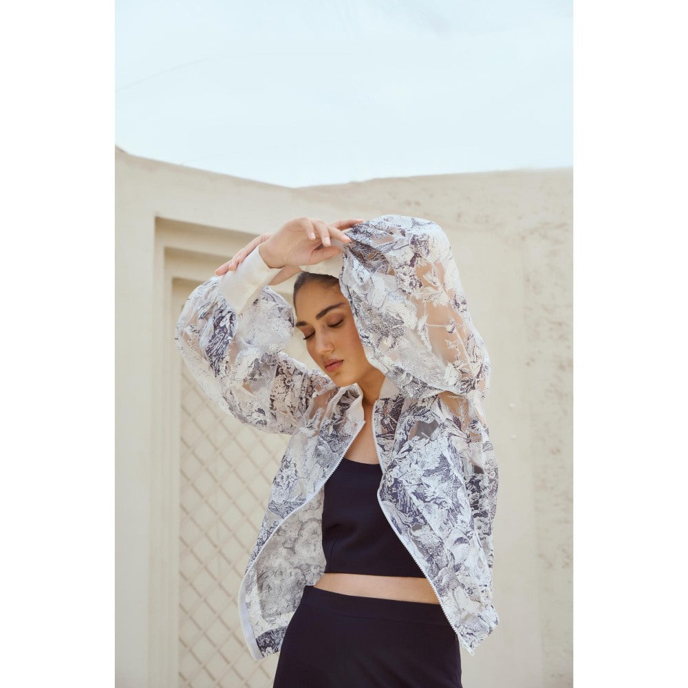 RENASCI Black Printed Cordelia Windcheater