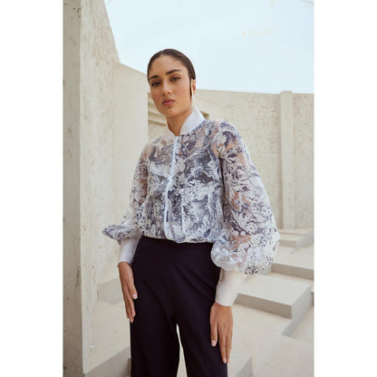 RENASCI Black Printed Cordelia Windcheater